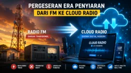 Radio cloud mulai menggantikan FM tradisional akibat tingginya biaya energi dan kebutuhan infrastruktur modern.
