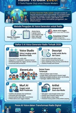 AI Voice Generator Radio Terbaik 2026: 5 Tools Populer Untuk Penyiar